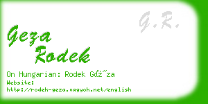 geza rodek business card